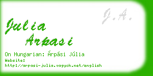 julia arpasi business card